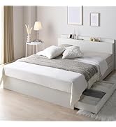 Amazon｜RASIK ベッド シングル フレームのみ ホワイト 収納付き